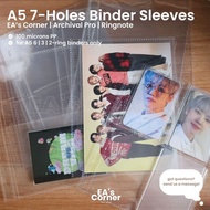 [EA's Corner] A5 7-Holes 7-Rings Binder Refill Sleeves 4P 2P 1P for Kpop Photocards TCG Postcard