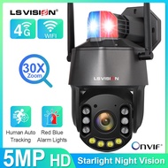 LS VISION Security Camera 5MP 30X Zoom Night Vision PTZ IP Camera with 150M IR Laser Light Human Detection &amp; Auto Tracking Sound