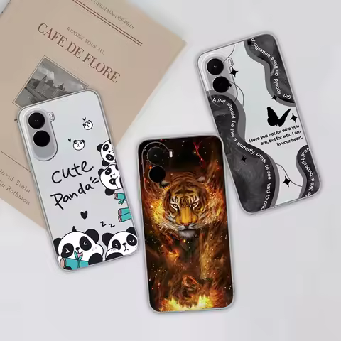 Suitable For Xiaomi PocoM7 4G Clear Phone Case Mighty Tiger Patterns Soft Silicone Shockproof Casing