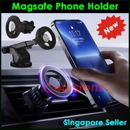【SG Seller】✔️MagSafe Car Mount✔️ Magnetic Phone Holder Apple iPhone Magnet Handphone Bracket Aircon Dashboard Windshield