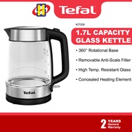 Tefal Jug Kettle (1.7L/2200W)Premium Heat-Resistant Transparent Inox Glass Electric Kettle KI7008