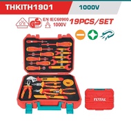 TOTAL ชุดเครื่องมือ 19 ตัวชุด ด้ามหุ้มฉนวน1000V. #THKITH1901