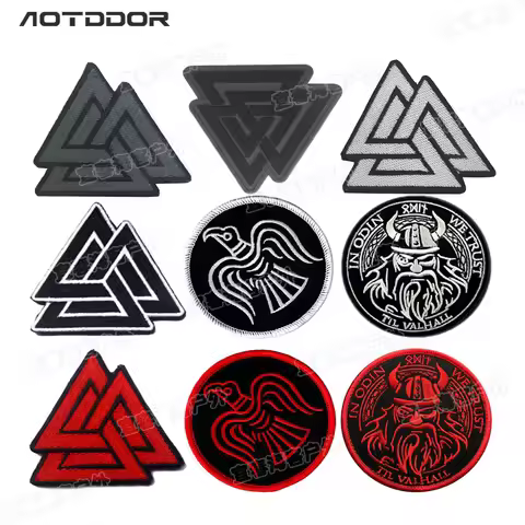 The Viking Odin Symbol Valknut Patch Viking Raven In Odin We Trust Tactical patch hook back for back