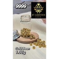 JET GOLD 999.9 Oval Design FINE GOLD BEAN (0.50g to 2.00g)