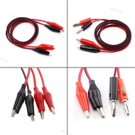 DIY Clip Test Lead Alligator Clips to 4mm Banana Test Lead Cable Double Alligator Head Crocodile Clip Roach Electrical Wire D1AG