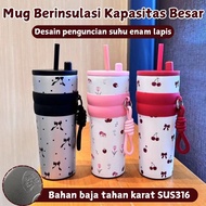 GANTUNGAN Cup Tumbler 710mL Free Straw Hanger 316 Stainless Steel Water Thermos Cup