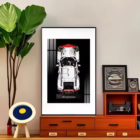 Wall Mount Display Board for LEGO 42096 Technic Porsche 911 RSR, Adult Collector Accessory for LEGO 