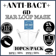 👑 READY STOCK 👑 ANTI-BACT+ PREMIUM 6D 4PLY PROTECTIVE EARLOOP FACE MASK [10PCS/PACK]