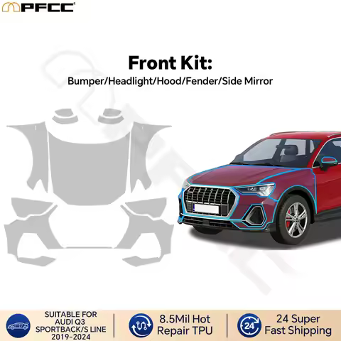 Precut Paint Protective Film for Audi Q3 Sportback S Line 2019-2024 Front Hood Fender Kit 8.5 Mil TP