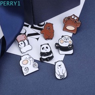 PERRY1 We Bare Bears Badge Backpack Bag Cute Gift For Women Three Bear Bear Panda Enamel Brooch