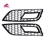 2PCS Honeycomb Mesh Fog Light Frame Air Intake Grille Fog Light Grille Automobile Replacement Accessories for Audi A4 B8.5 2013-2016