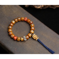 Tibetan Return-Barrel Bead Bracelet, Old Silver Inlaid Lapis Lazuli, Fine Polishing Moisturizer, Exc