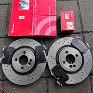 จานเบรคหน้าMini พร้อมผ้าเบรค MINI R56 R55 R58 JCW BREMBO แท้ ปี2008-2014