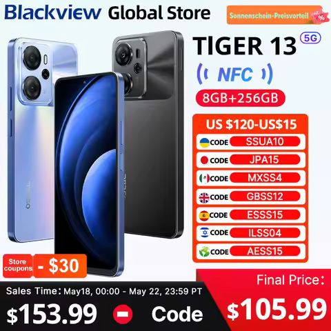 Blackview Oscal Tiger 13 5G Smartphone 6.67 inch 90Hz IPS Display Unisoc T760 NFC 5000mAh 8GB 256GB