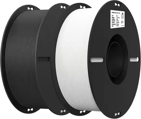 2-Roll PLA 3D Printer Filament 1.75mm, 250g Black + 250g White, No Stringing No Clog, for FDM 3D Pri