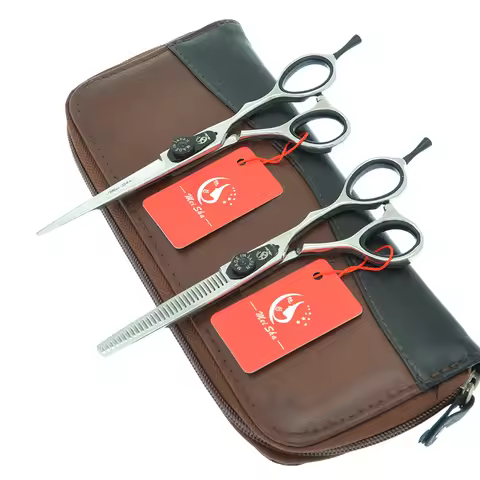 Meisha 5.5/6 inch Japan Steel Hairdressing Scissors Set 440C Professional Cutting Shears Thinning Sc