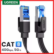UGREEN Ethernet Cable CAT8 40Gbps Cotton Braided PVC Network Lan Cord for PC Modem Laptop PS 5/4 Rou