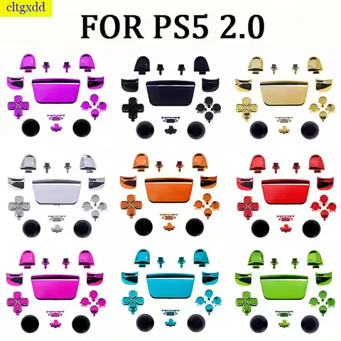 cltgxdd 1 set of 9 Colors Plating for PS5 V2.0 Controller Plating R1 L1 R2 L2 Tool Handle Button Rep