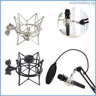 WU Microphone Shockproof Stand Mic Holder Clip Bracket Computer Microphone Karaoke Shockproof Frame Microphone Stand