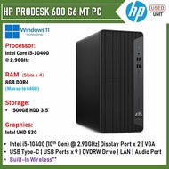 [USED] HP ProDesk 600 G6 MT PC Intel i5-10th Gen 8GB 500GB HDD W11P