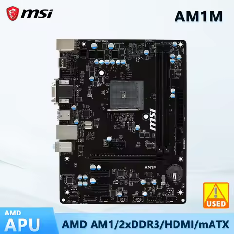 ASUS AM1M Socket para AMD Athlon-5150 5350 5370 Sempron-2650 3850 2x DDR3 Max. Factor de formularios