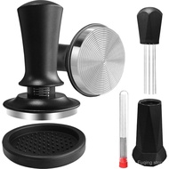 New 4-piece 58MM Spring style Espresso Grinder with Silicone Pad, Stainless Steel Base Espresso Tool