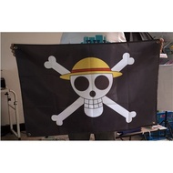 Bendera Jolly Roger Luffy One Piece Kualiti Tinggi 60cmx90cm Hiasan Rumah Bendera Kapal Bajak