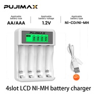 【⚡Ready Stock】4 Slots Ni-CD Ni-MH battery charger 1.2V AA AAA Rechargeable Battery Charger Smart LED