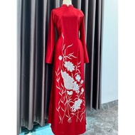 Sui Ao Dai size 2XL, Mother's Ao Dai, Traditional Premium Ao Dai for Mother with Lotus Embroidery, s