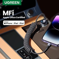 UGREEN 20W MFI Spring USB Type C to Lightning for Car Styling Storage Flexible 2.4A Charging Cable USB C for iPhone 14 13 Pro Max Model: 90480