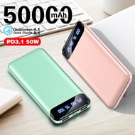 50000mAh Portable Macaron PowerBank Mirror Screen Digital Display PowerBank External Battery Pack Po