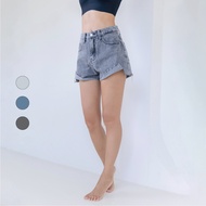 50% Fifty Percent|- 6kg Diagonal Cut Reflex Fringe Denim Shorts|02289650008