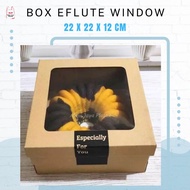 E-FLUTE THICK WINDOW Cake Box 22x22 height 12Cm Souvenir Cardboard Cardboard 22x22x12 cm connecting 