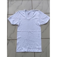 KATUN Men's White Oblong Undershirt 7Swans Rider Factory Reject 100% Cotton