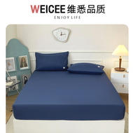 WEICEE Fitted Bedsheet Plain Cadar Katil Single/Queen/King Mattress Protector Hotel Bedsheet Set Breathable fabric