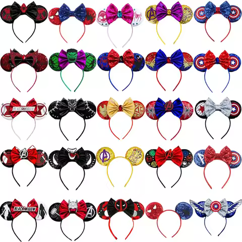 Marvel Avengers Ears Hair Bands Women Black Widow Disney Headband Girls Captain America Hair Accesso