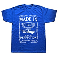 Vintage 1967 55 Years Old T Shirt Men Cotton Short Sleeve Streetwear T-shirt Camiseta Clothing Funny