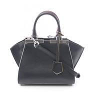 [Used] FENDI Mini Trois Jours 2-Way Handbag, Black Leather, Women's, Used A
