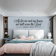 Joshua 24:15 Bible Verse Vinyl Wall Stickers Quote Scripture Word  Bedroom Wall Sticker Removable Ho