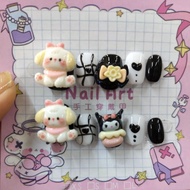 Short kuromi Handmade wear nails Xs size