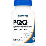 Nutricost PQQ (Pyrroloquinoline Quinone) 20mg, 60 Capsules - Vegetarian Capsules, Non-GMO, Gluten Fr