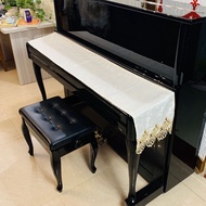 Piano Anti-dust Cover Piano Keyboard Cover Cloth Cover Towel Anti-dust Cover Modern Minimalist Piano Cover Half Cover Gray-covering Piano Cover Key Cloth