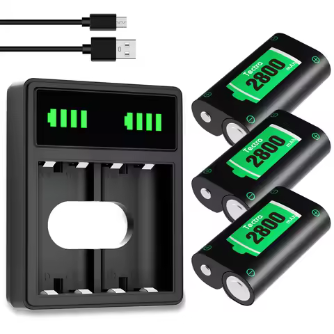 2800mAh Gamepad Xbox One Rechargeable Battery/LED Charger for Xbox Series X|S,Xbox One S,Xbox One X,