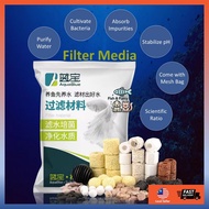 Aqua Blue 12 in 1 Fish Tank Aquarium Filter Aquarium accessories Bio Balls Filter Media w/Zipper Mes