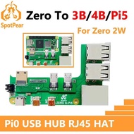Raspberry Pi Zero 2w to 3B / 4B interface adapter Zero Pi0 USB HUB RJ45 HAT Zero-to-Pi3 / Pi4 / Pi5 