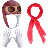 Kids Aviator Costume Accessories Pilot Aviator Hat With Goggles For Halloween Career Day Birthday Co