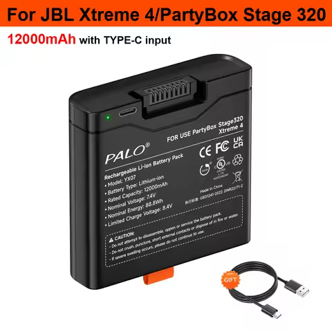 PALO 100% Original 12000mAh for JBL Xtreme 4 Battery JBL PartyBox Stage 320 Spare Battery with TYPE-