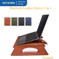 Leather Laptop Bag Sleeve 15.6/ 13.3 Inch Macbook Bags 2 in 1 Holder with Mouse Pad Premium Leather 