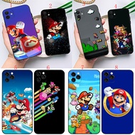 iPhone 11 12 13 Pro Max XR 12 13 Mini H7 Cute Super Mario Bros Soft black phone case