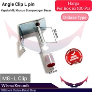 PAKU TEMBAK BESI BETON ANGLE CLIP L UKURAN KEPALA M8 BUKAN BOSET - ANGT SHOP